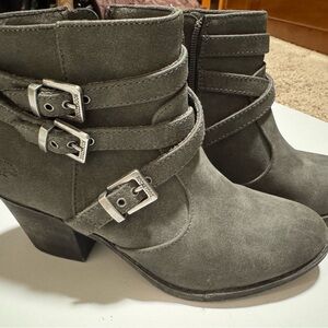 Rocket Dog Charcoal Buckle Ankle Booties